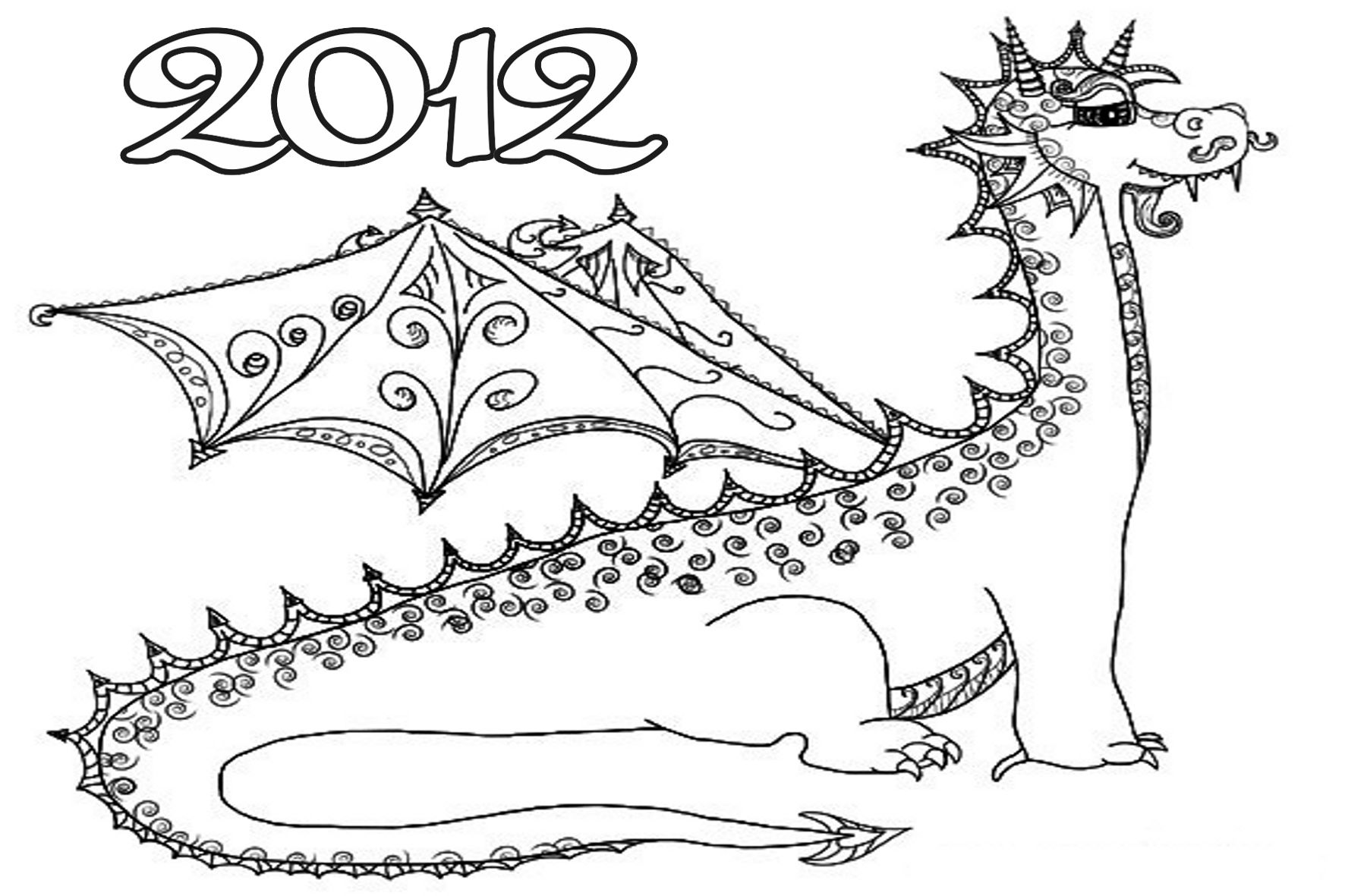 раскраска дракон 2012