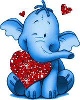 анимация слоник с сердцем