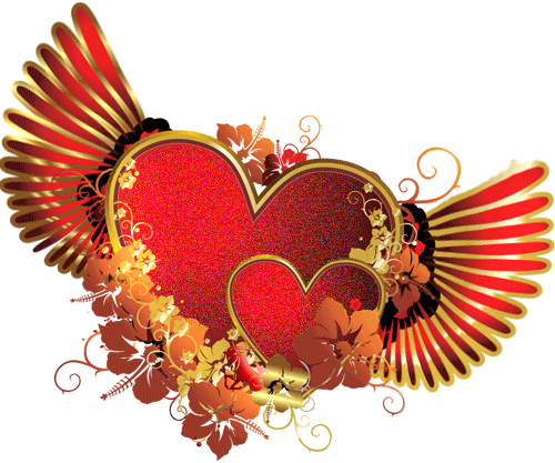 Анимация картинка сердце с крыльями