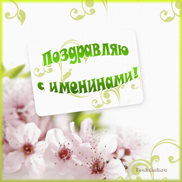 открытка цветочная поздравляю с именинами