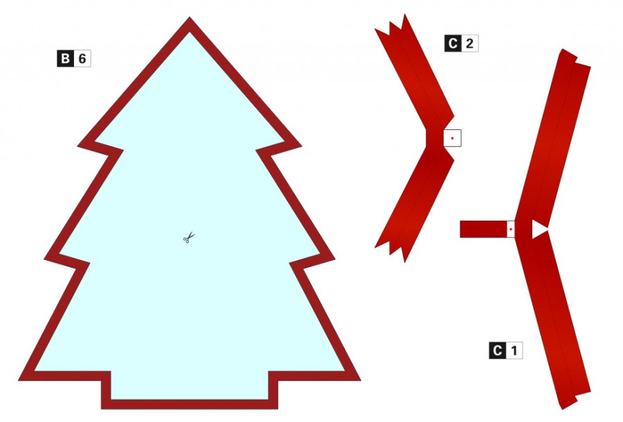 Выкройки коробка в виде Елочки