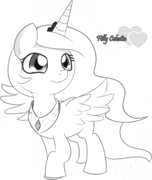 раскраска Filly принцесса Селестия